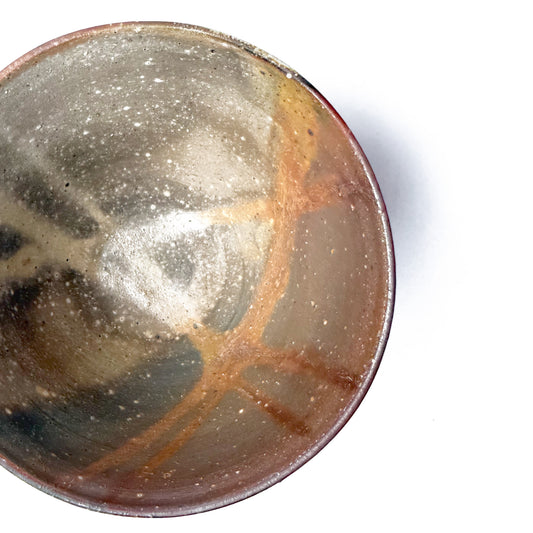 Top shot of HIDASUKI Matcha Bowl showing the patterns inside the bowl