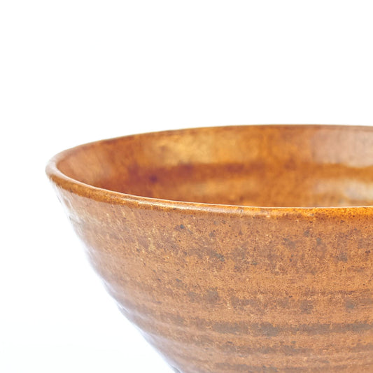 close-up of RAKU ceramic matcha bowl