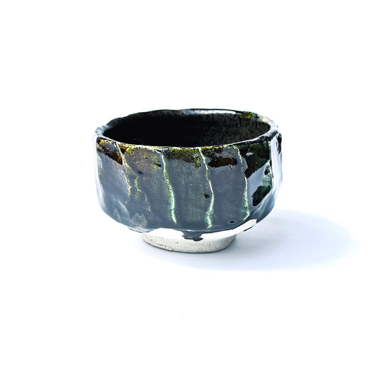 SHUNTO KATO Matcha Bowl - front view shows the curved profile and textured exterior