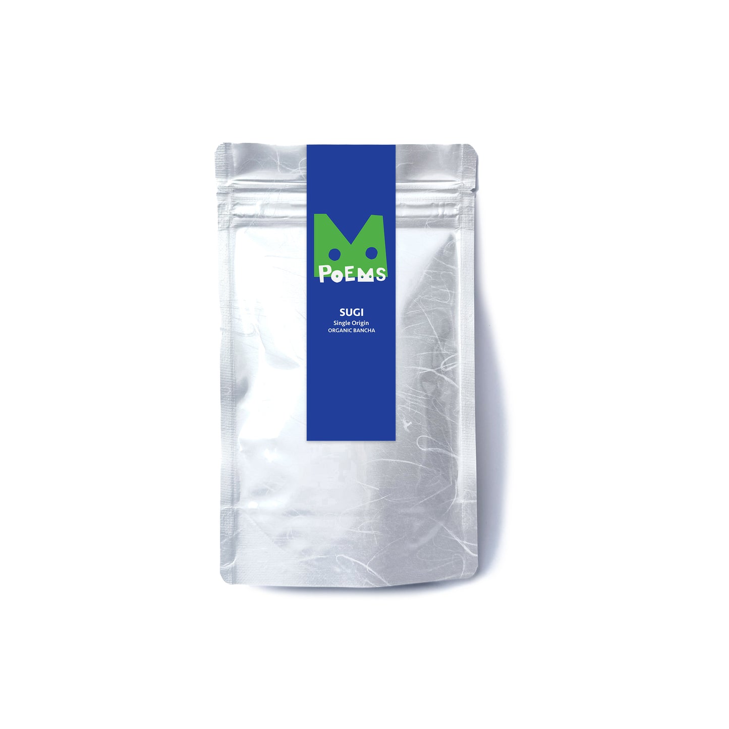 White packaging with SUGI label featuring a logo and text on a white background