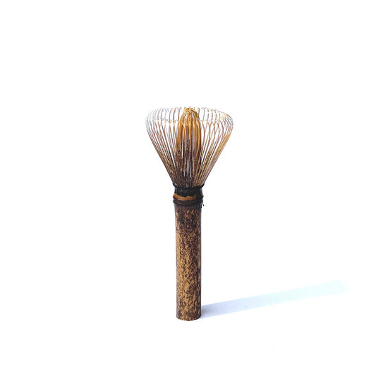TAKEFUE Takayama Matcha Whisk - Front view showing the long handle & smaller crown