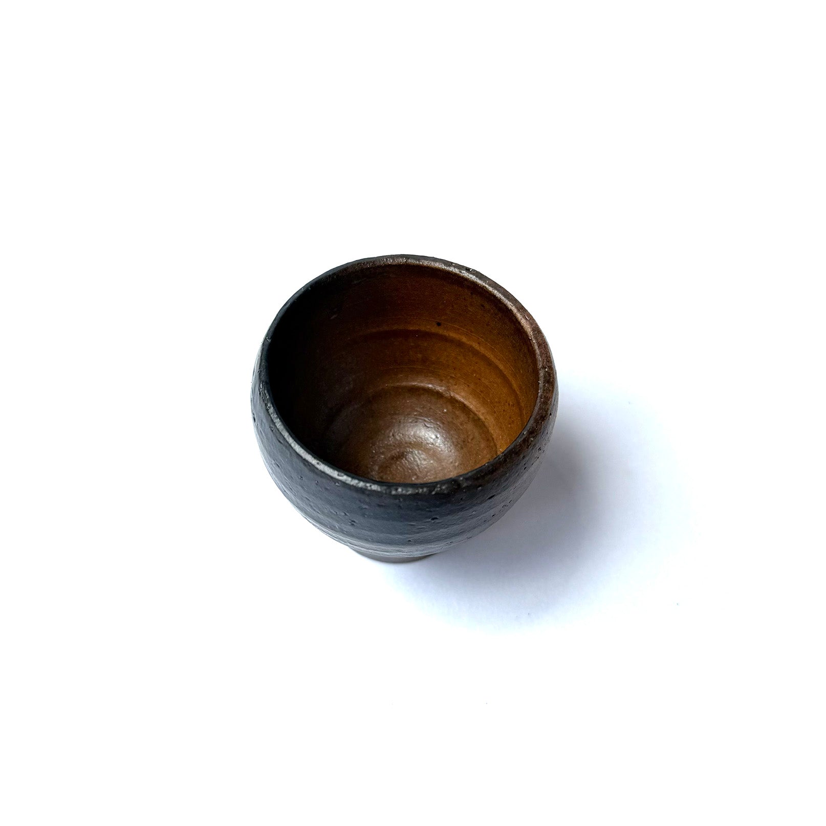 top view of handcrafted HAI ceramic Yunomi teacup