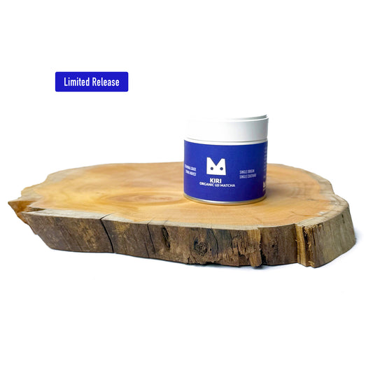 Kiri Organic Ceremonial Grade Matcha in a white container with white lid  labeled 'Limited Release'