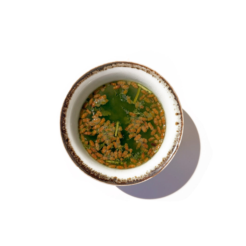 Organic Japanese Genmaicha with Matcha Powder - Loose Leaf Brown Rice Green Tea | KUNUGI