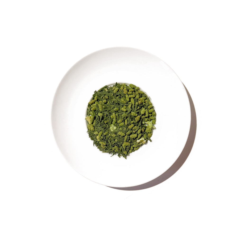 Organic Japanese Genmaicha with Matcha Powder - Loose Leaf Brown Rice Green Tea | KUNUGI