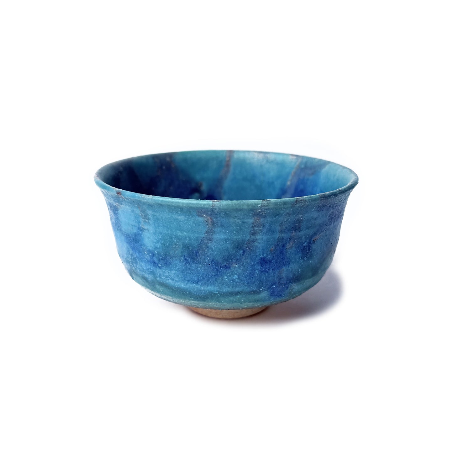 Azure ceramic bowl on a white background
