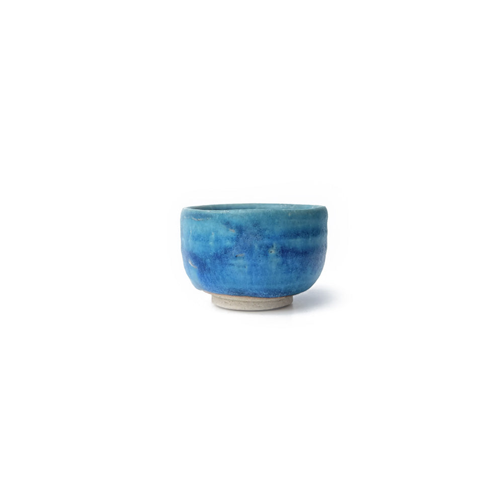 Blue MIZUIRO ceramic cup on a white background