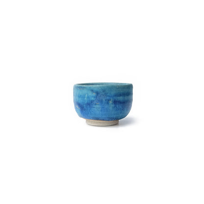 Blue MIZUIRO ceramic cup on a white background