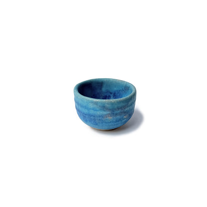 Blue MIZUIRO ceramic bowl on a white background