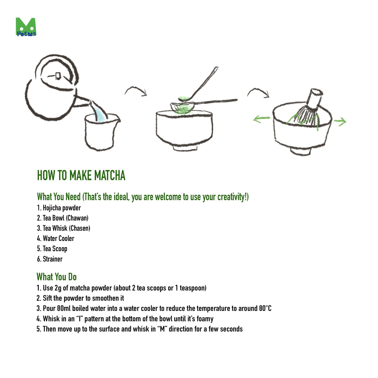 A step by step guide on how to make matcha