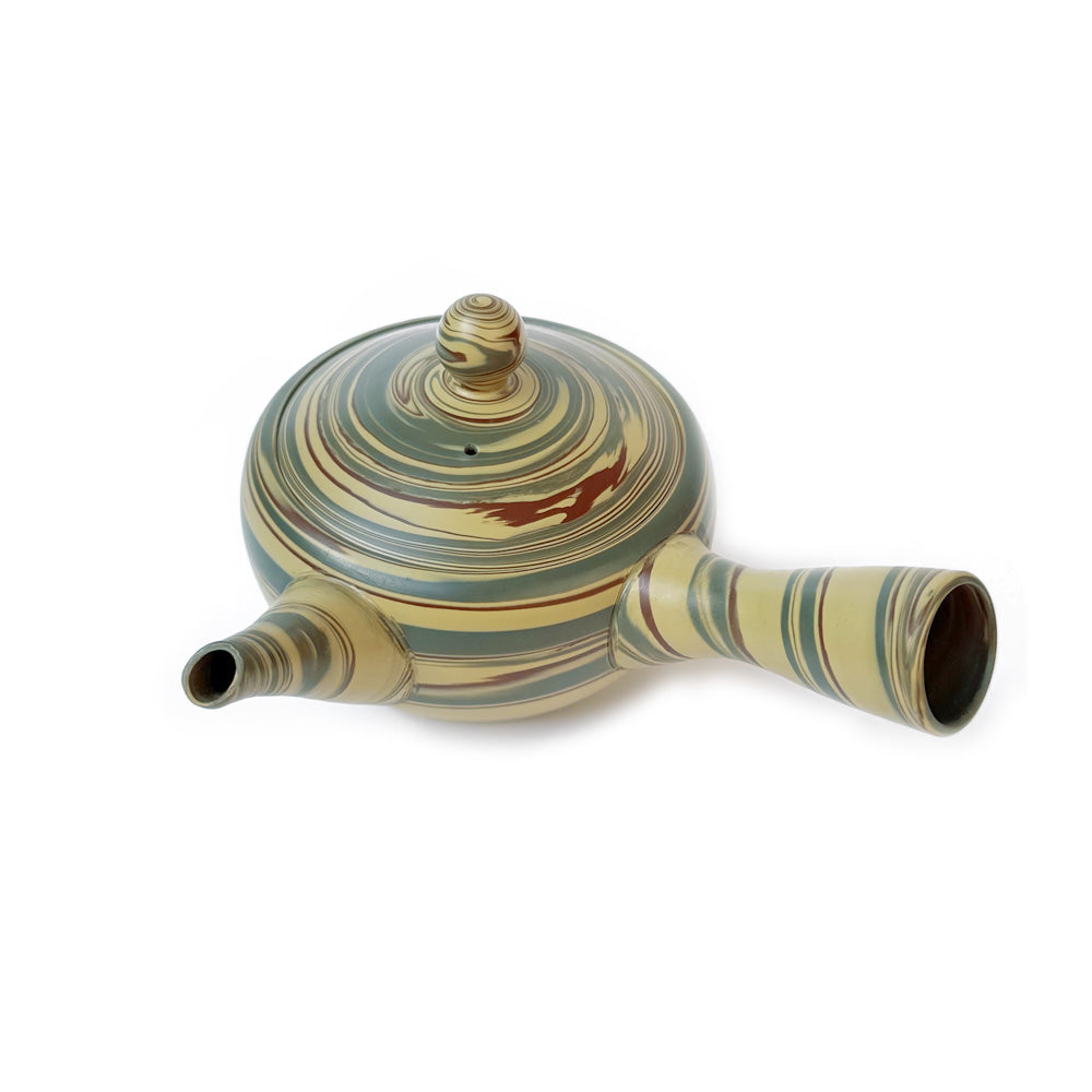 Tokoname-yaki Nerikomi Kyusu by Seisen - Handmade Japanese Teapot | NAGARE