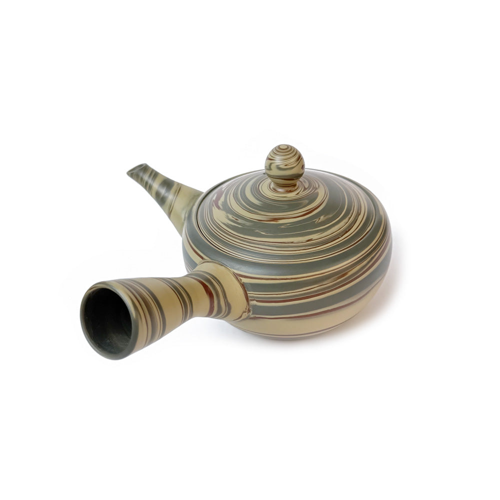 Tokoname-yaki Nerikomi Kyusu by Seisen - Handmade Japanese Teapot | NAGARE