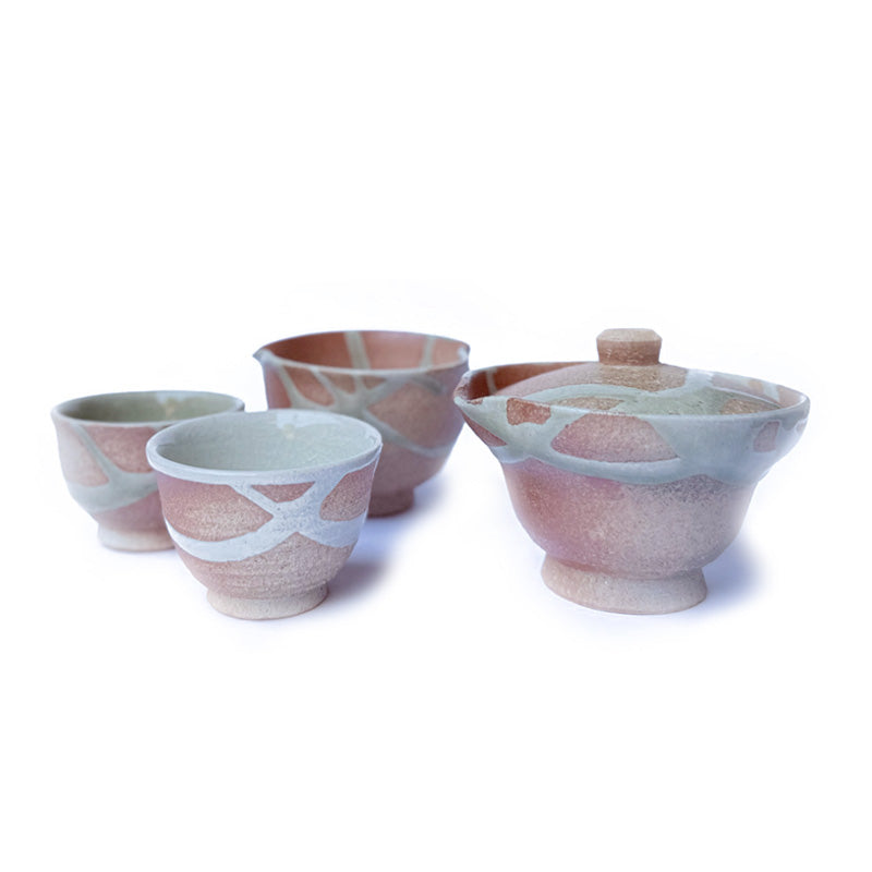 SOHI Shigaraki-ware Handmade Shiboridashi Set