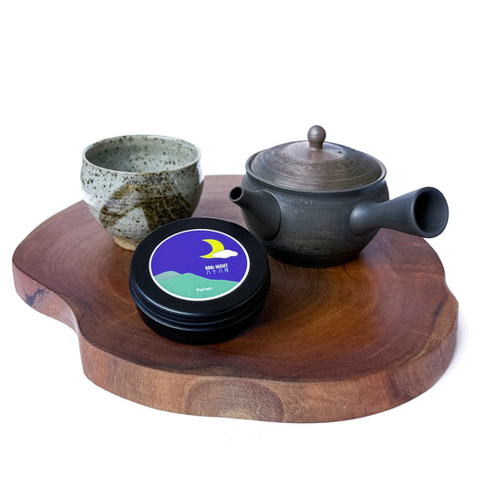 Handmade Tea set with a teapot, cup, and 88th Night Shincha