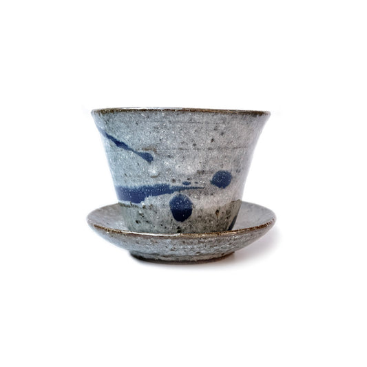 YAMABATO - Handmade Shigaraki-yaki Teacup & Saucer Set