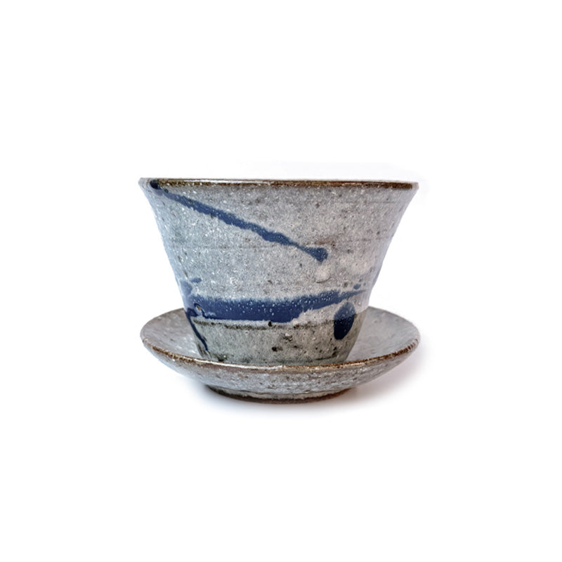 YAMABATO - Handmade Shigaraki-yaki Teacup & Saucer Set