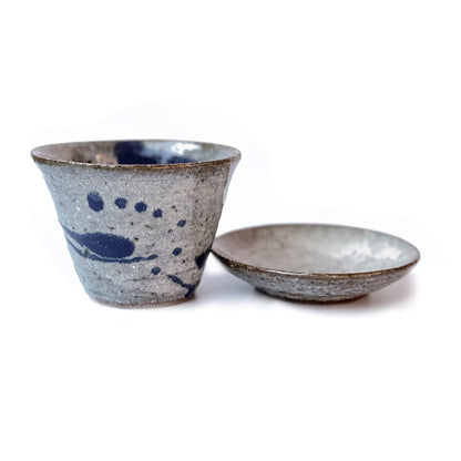 YAMABATO - Handmade Shigaraki-yaki Teacup & Saucer Set